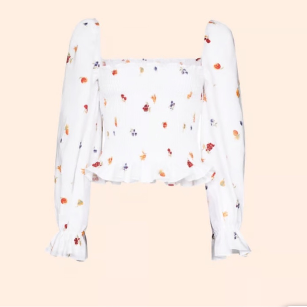 Reformation | Tangerine Fruit Loops Shirt | Xs